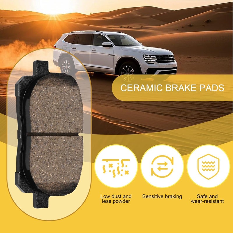 HECHENQICHE Ceramic Front Brake Pads with Hardware Kit for 2003-2008 Pontiac Vibe/Toyota Corolla & 2003-2008 Toyota Matrix - Image 2